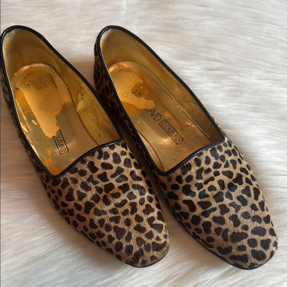 Vintage Joan & David Couture Leopard Print Women's Loafers Size 6.5